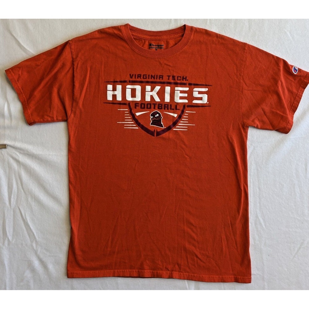 Vtg Champion Men's Virginia Tech Hockies‎ Football Short Sleeve Shirt Sz M